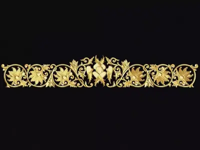 Central decor ornament for furniture 3D model 1036