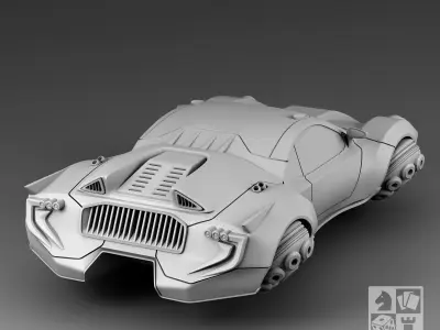 Futuristic sports hovercar 3D print model