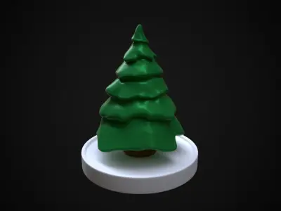 Christmas tree at the stand 3D print model