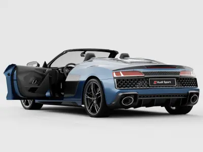 Audi R8 Spyder 2020 DETAILED INTERIOR 3D model