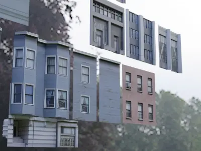 Lowpoly Apartments and Buildings to assemble 3D model