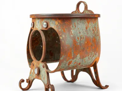 Rustic Metal Stove Model Pack Low-poly 3D model