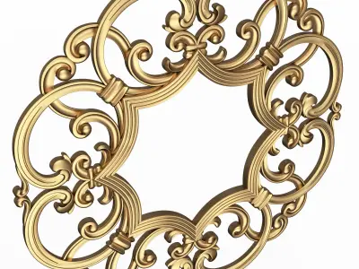 Classic Frame and Mirror 055 Low-poly 3D model