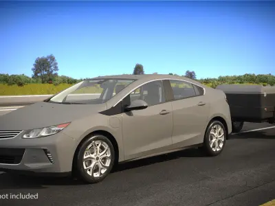 Enclosed Mini Cargo Trailer with Car Generic 3D model