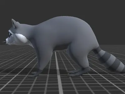 Cartoon Raccoon Low-poly 3D model buy