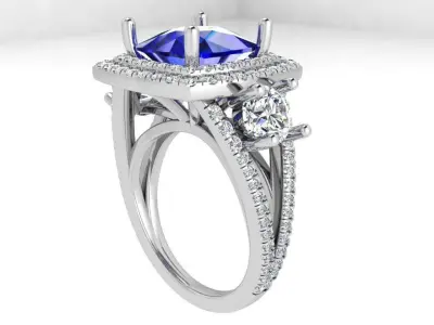 Square Halo Ring 3530 3D print model