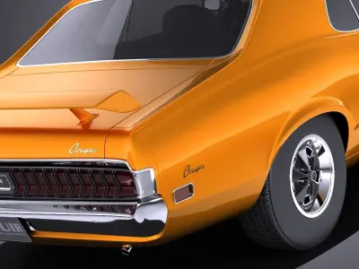 Mercury Cougar 1970 VRAY 3D model