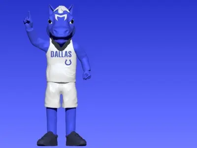 NBA - DALLAS MAVERICKS BASKETBALL MASCOT STATUE - 3D PRINT 3D print model