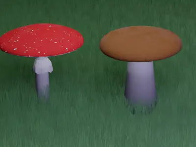 Mushrooms two Free 3D model