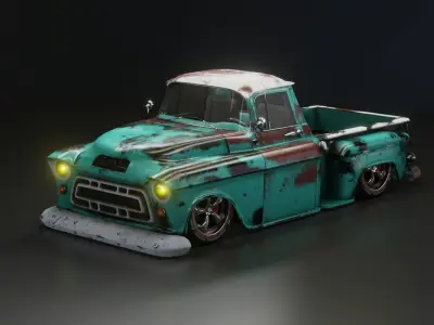 1956 Chevrolet 3100 Pickup Truck Low-poly 3D model