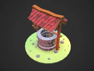 Stylized Water Well - Low Poly Free low-poly 3D model
