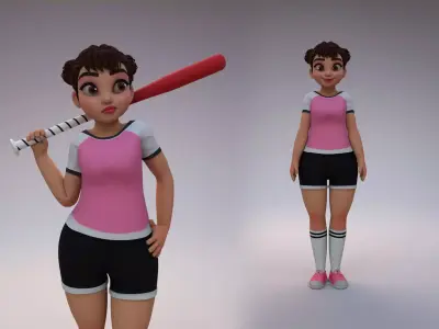 girl sport 3D model