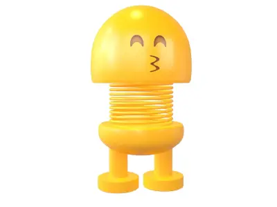 Car Spring Expression Toys Kissing Face v1 001 Low-poly 3D model