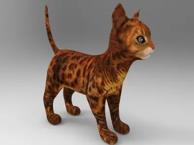 3d Pet Cat low poly  Low-poly 3D model