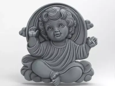 cute smile  infant jesus cnc model 3D print model