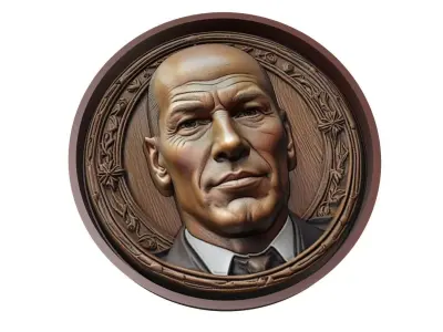Zinedine Zidane Footballer Medallion 3D print model