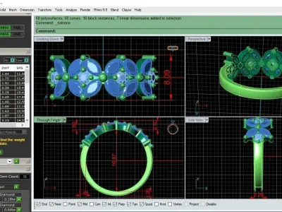Flower ring 121-MW 3D print model