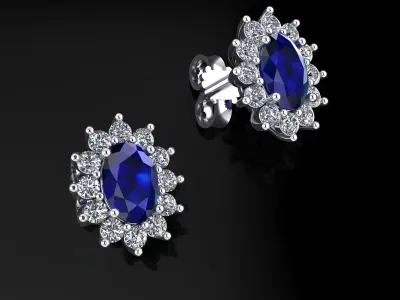 Oval Earrings 3D print model