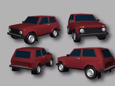 Lada Niva Hypercasual Low-poly 3D model