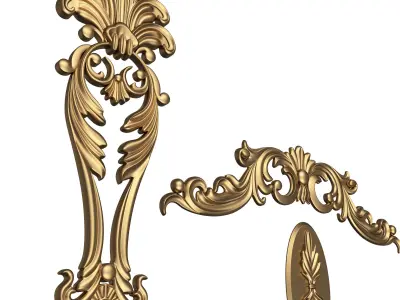 Carved Plaster Molding Decoration 026 Low-poly 3D model