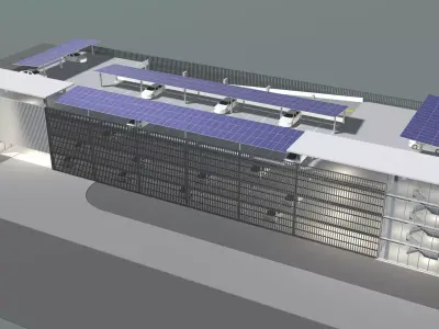 Solar parking garage building 25-24 3D model