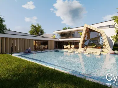 Modern villa 2021 Blender Eevee and Cycles 3 Low-poly 3D model