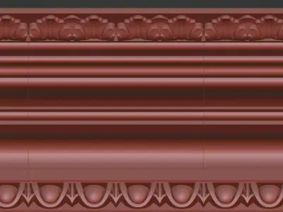 Decorative Crown Molding 3D model 002 Low-poly 3D model Low-poly 3D model