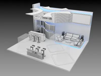  Booth Exhibition Stand a424 3D model