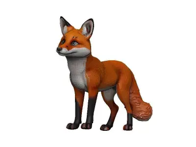Fox-Fox Low-poly 3D model