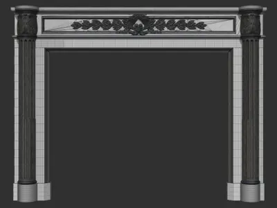 Louis XVI style classical fireplace mantel 3D model