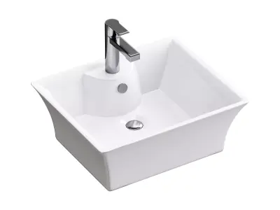 Square Countertop Vessel Bathroom Sink 3D model