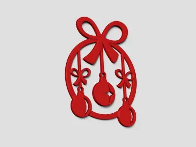 Christmas Garland Panel A06 - Door Wall Decoration 3D print model