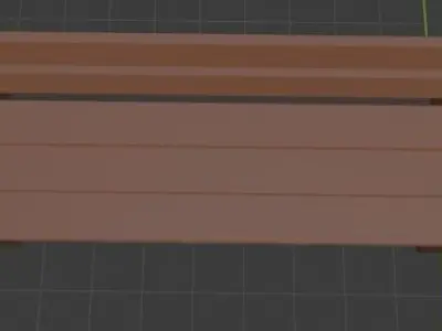 Low Poly Bench 3D model wooden Free low-poly 3D model