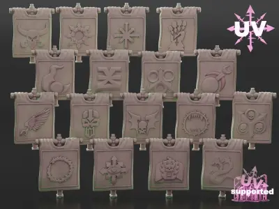 chaos backpack banners Free 3D print model