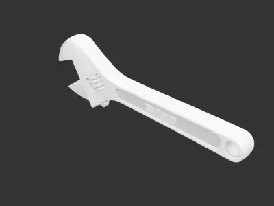 Industrial Wrench Tool for 3D print Low-poly 3D model