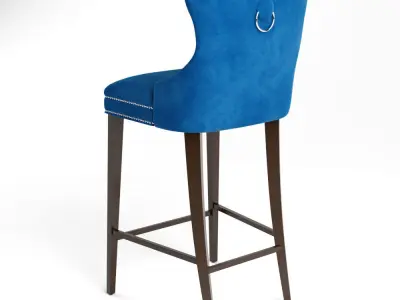 Milano Velvet Tufted Barstool 3D model