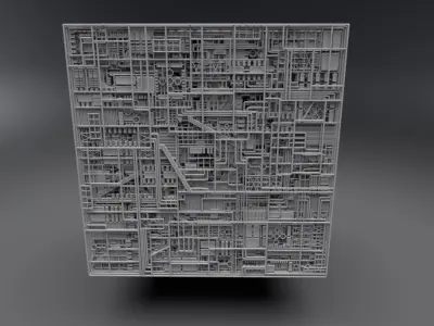 Borg Cube Scale model   3D print model