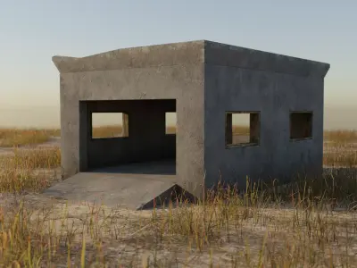 Garage asset Low-poly 3D model