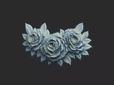 Rose ornamental Victorian gothic decor thorn luxury  3D print model