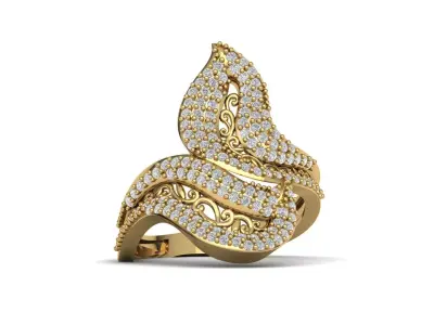 STL 3DM Women Ring Womens Ring Diamonds With Stone Model 3D print model