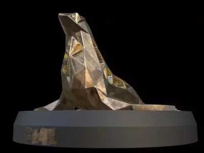 Steampunk Seal Low-poly 3D model