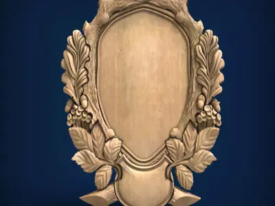 Carved panel painting STL 3D model 19