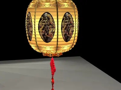 Chinese red lantern  3D model 29
