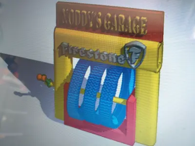  ADVERTISING STAND WITH TYRES Free 3D print model