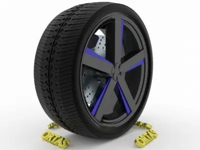 ORTAS CAR WHEEL RIM 115-116 GAME READY WHEEL 3D Model Pack