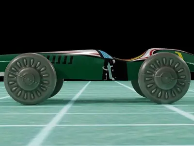 Vintage mini tin racing car toy 3D model