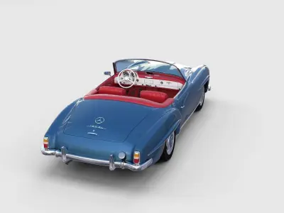 Full w interior Mercedes 190SL rev 3D model