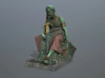 statue 4 Low-poly 3D model