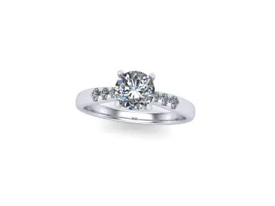 solitaire ring 3D print model 16