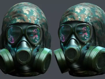 Helmet 3d model military combat Military Low-poly 3D model 4